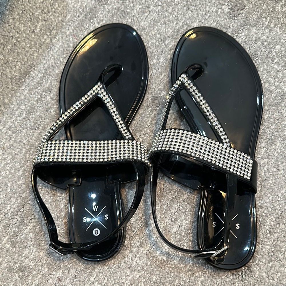 Stylish Black and Silver Women's Sandals